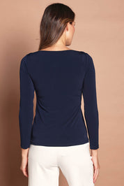 The Boat Neck Top - Navy