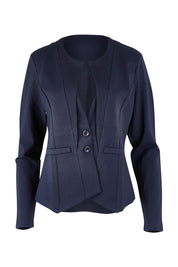 Product shot of The Define Ponte Jacket in colour Darknavy (Blue), from the front