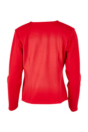 Product shot of The Define Ponte Jacket in colour Fire (Red), from the back