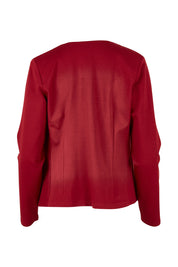 Product shot of The Define Ponte Jacket in colour Port (Red), from the back