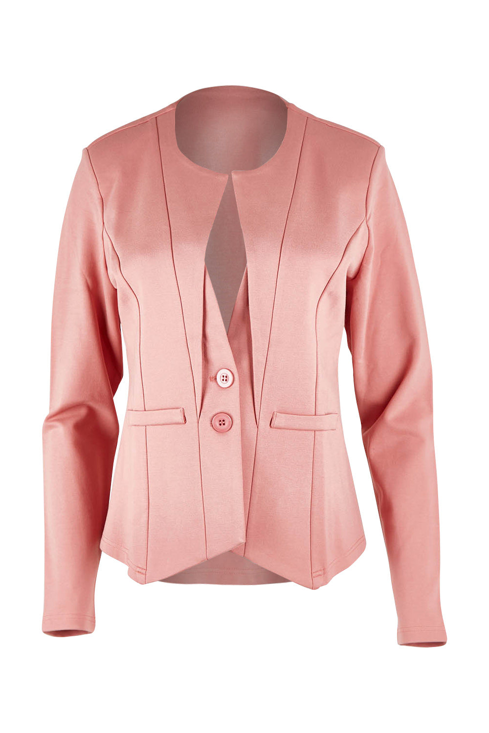 Product shot of The Define Ponte Jacket in colour Rose (Pink), from the front