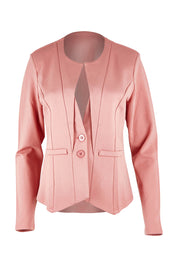 Product shot of The Define Ponte Jacket in colour Rose (Pink), from the front