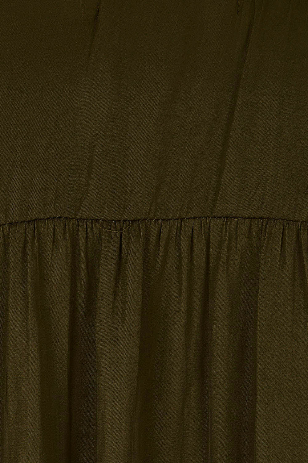 Product shot of The Luxe V Neck Blouse in colour Sepia, detail
