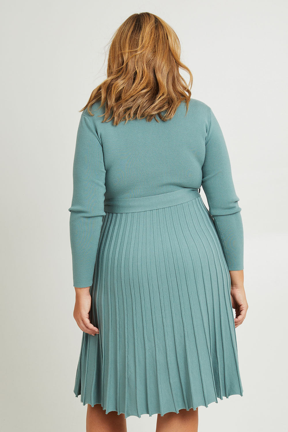 Preloved The Pleated Knit Dress - Sage