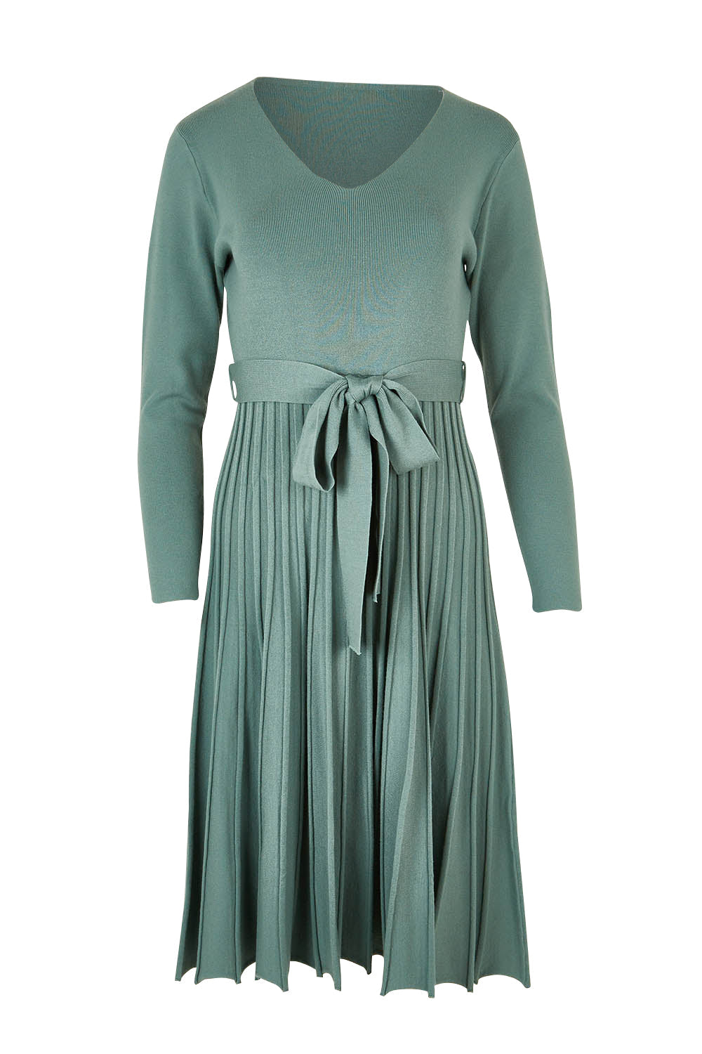 Preloved The Pleated Knit Dress - Sage