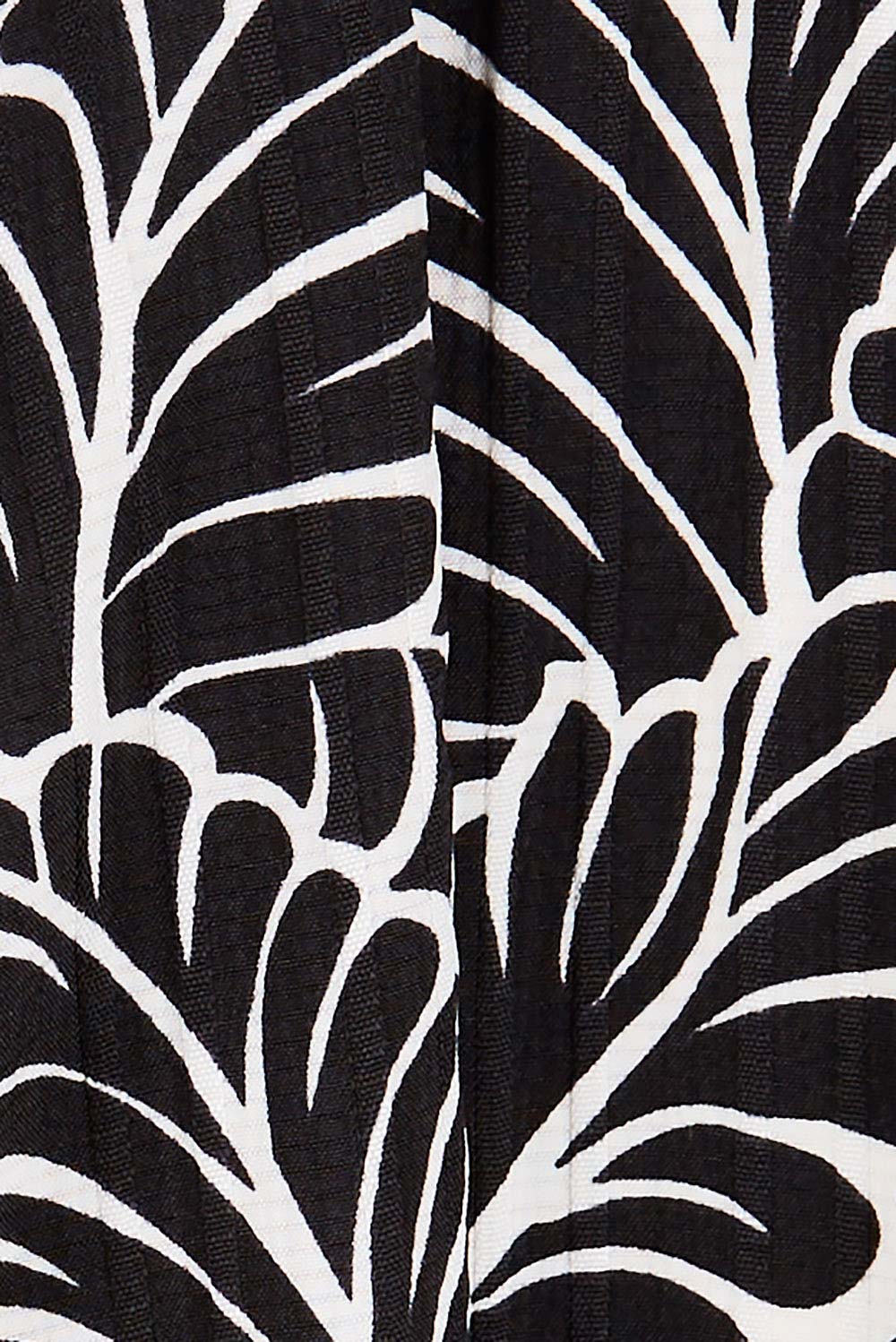 Product shot of The Define Printed Wrap Dress in colour Fern (Black), detail