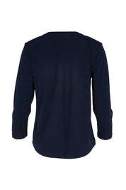 Product shot of the The Modern Shrug – Navy in colour Navy, from the back