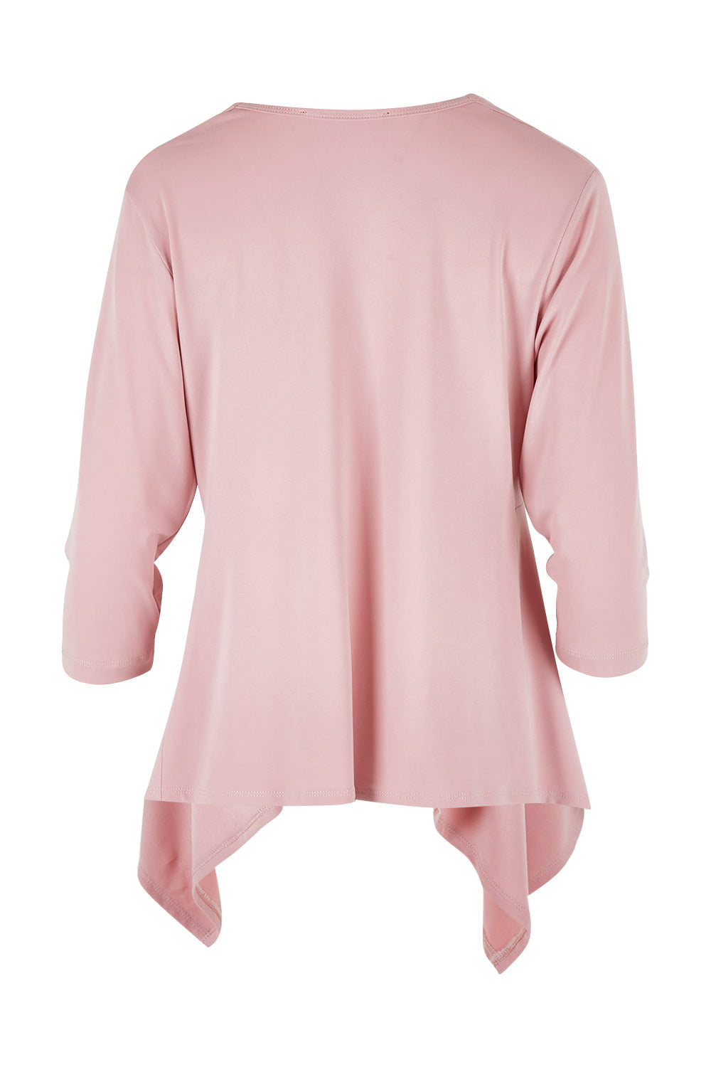 Product shot of The Drape Cardi in colour Blushpink (Pink), from the back