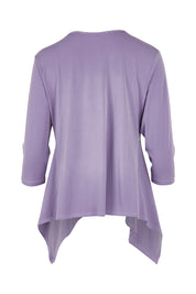 Product shot of The Drape Cardi in colour Lilac (Purple), from the back