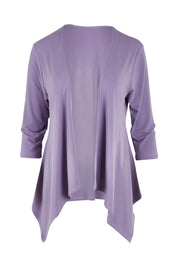 Product shot of The Drape Cardi in colour Lilac (Purple), from the front