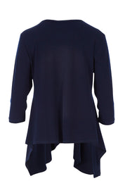Product shot of The Drape Cardi in colour Navy (Blue), from the back