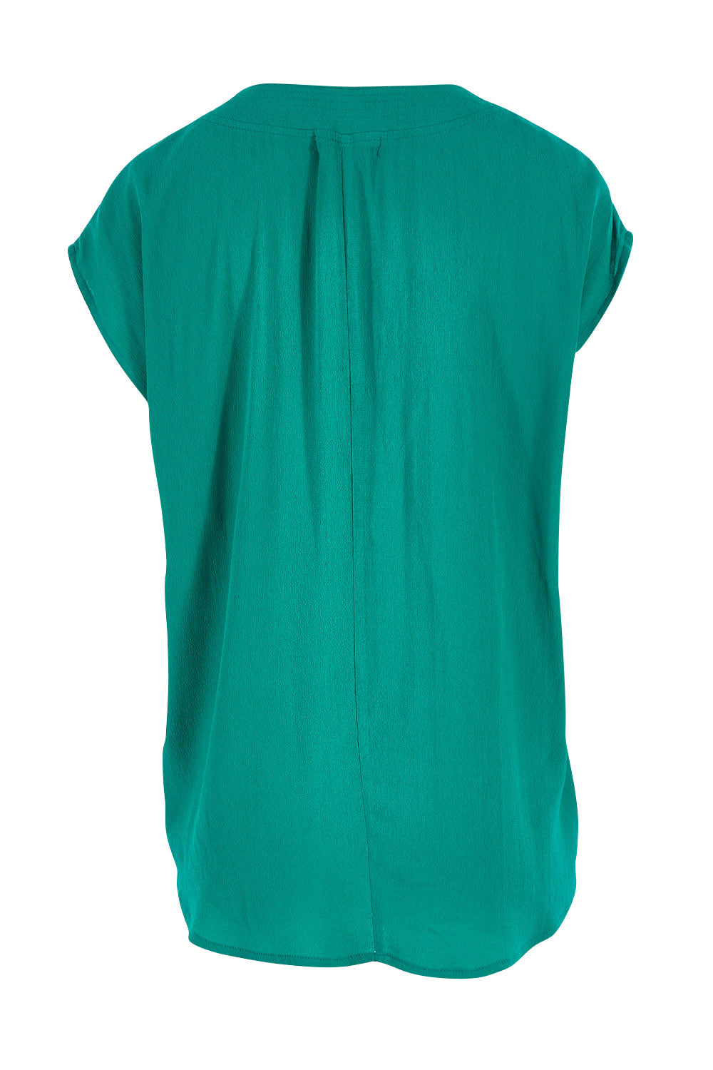 Product shot of The Essential Top in colour Jade (Green), from the back