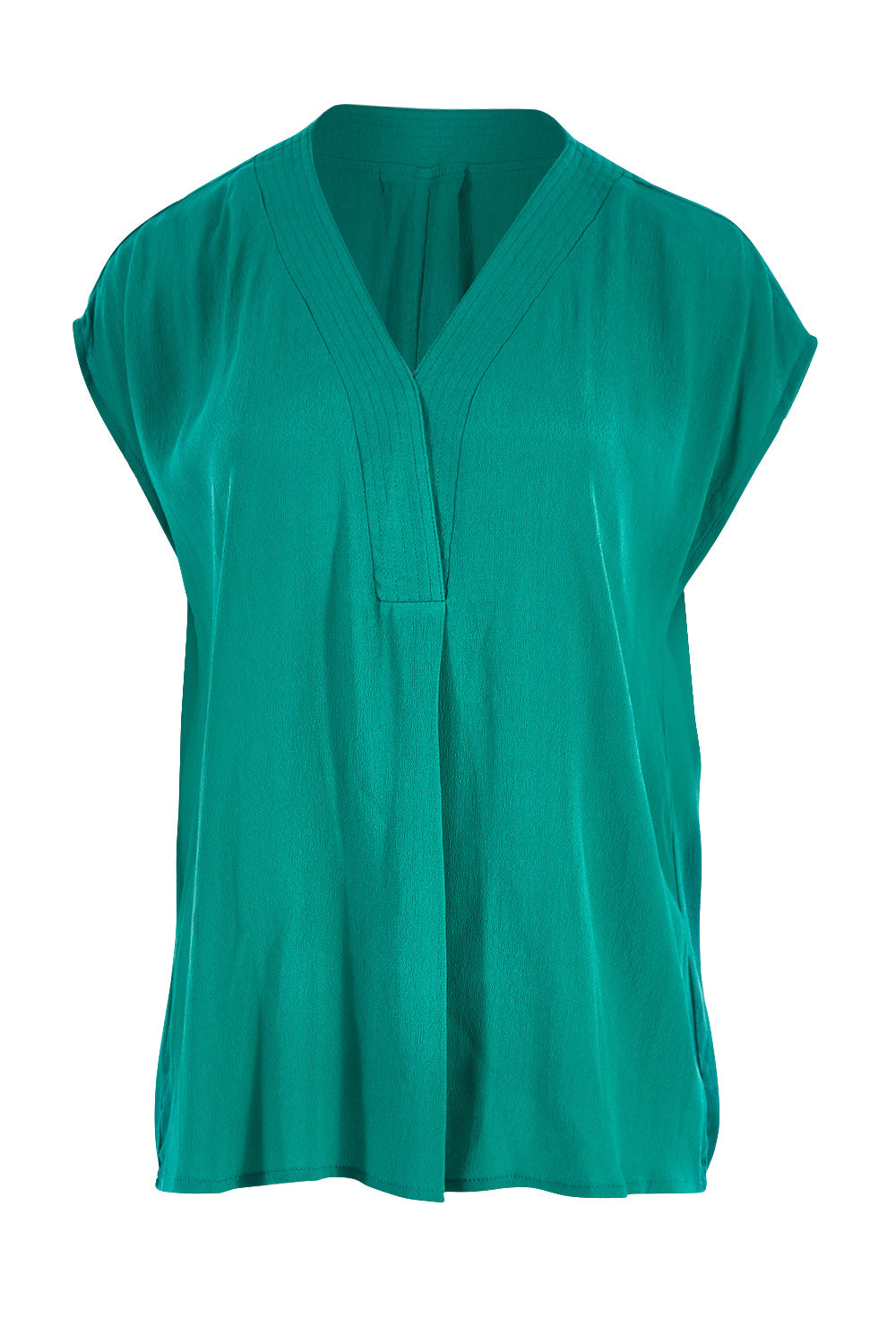 Product shot of The Essential Top in colour Jade (Green), from the front