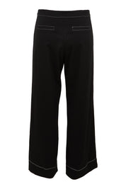 Product shot of The Contrast Stitching Stretch Pant in colour Black (Black), from the back