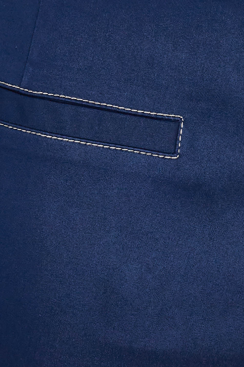 Product shot of The Contrast Stitching Stretch Pant in colour Navy (Blue), detail