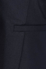 Product shot of The Contrast Inner Cuff Blazer in colour Ink (Blue), detail