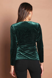 The Embossed Velvet Side Ring Detail Top – Bottlegrn