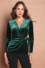 The Embossed Velvet Side Ring Detail Top – Bottlegrn