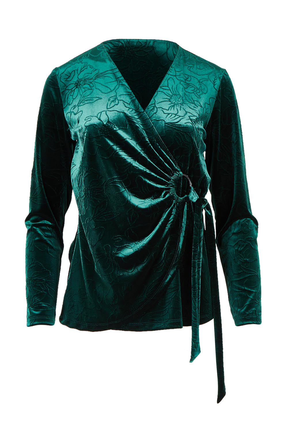 The Embossed Velvet Side Ring Detail Top – Bottlegrn