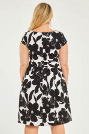 Preloved The Pleated Cotton Stretch Dress - Blkfloral