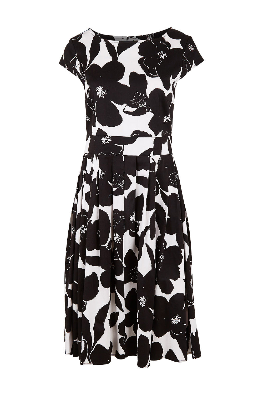 Preloved The Pleated Cotton Stretch Dress - Blkfloral