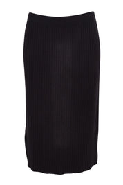 Product shot of The Ribbed Knit Skirt in colour Black (Black), from the front