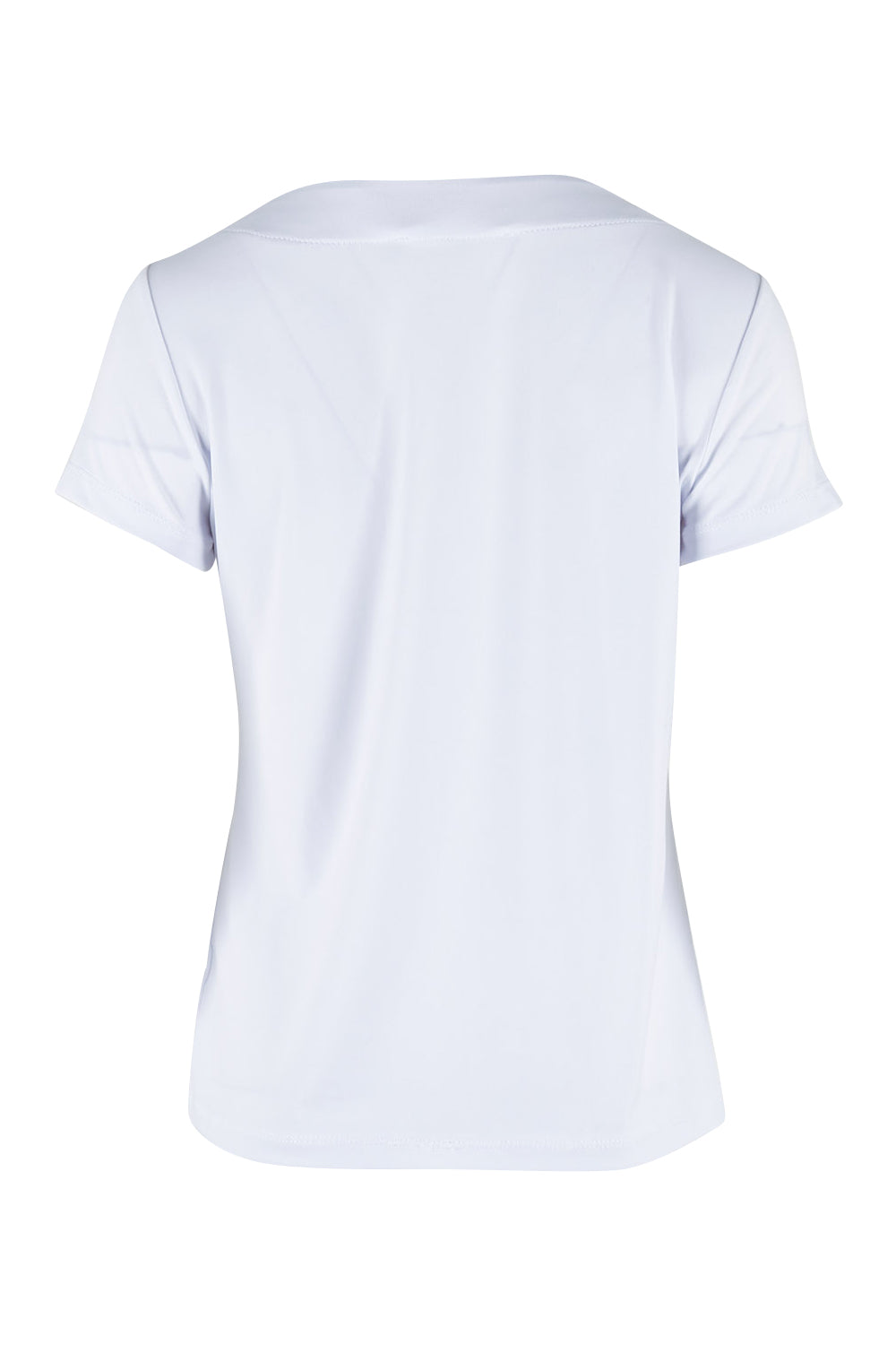 Product shot of The Asymmetrical Neckline Top in colour White (White), from the back