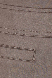 Product shot of The High Rise Pull On Ponte Pant in colour Taupe, detail