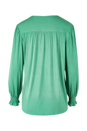 Product shot of The Modal Top in colour Jade (Green), from the back