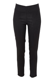 Product shot of The Stretch Tapered Pull On Pant in colour Black (Black), from the front