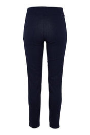 Product shot of The Stretch Tapered Pull On Pant in colour Navy (Blue), from the back