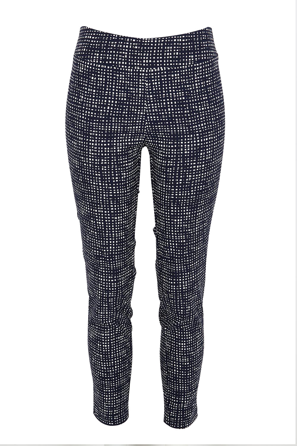 Product shot of the The Printed Stretch Pull On Pant – Matrix in colour Matrix, from the front