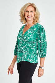 Preloved The Printed Blouson Sleeve Blouse - Floral