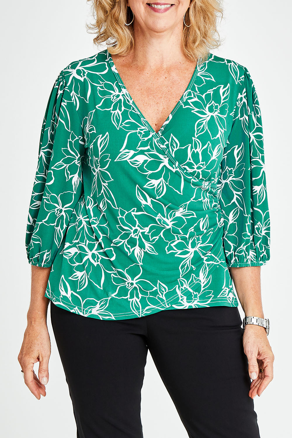Preloved The Printed Blouson Sleeve Blouse - Floral
