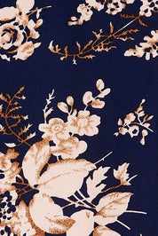 Product shot of The Printed Rayon Dress in colour Floral (Blue), detail