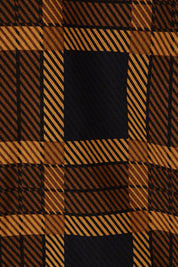 Product shot of The Printed Chiffon Lined Tunic in colour Checks (Blue), detail