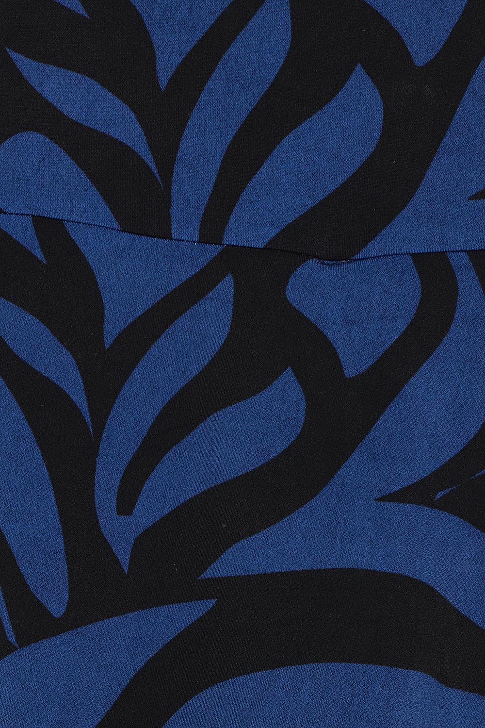 Product shot of The Printed Cross Over Pant in colour Bluevines (Blue), detail