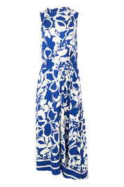 Product shot of The Printed Adore Dress in colour Bluefloral (Blue), from the front