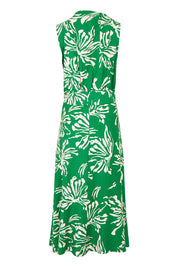 Product shot of The Printed Adore Dress in colour Greenfleur (Green), from the back
