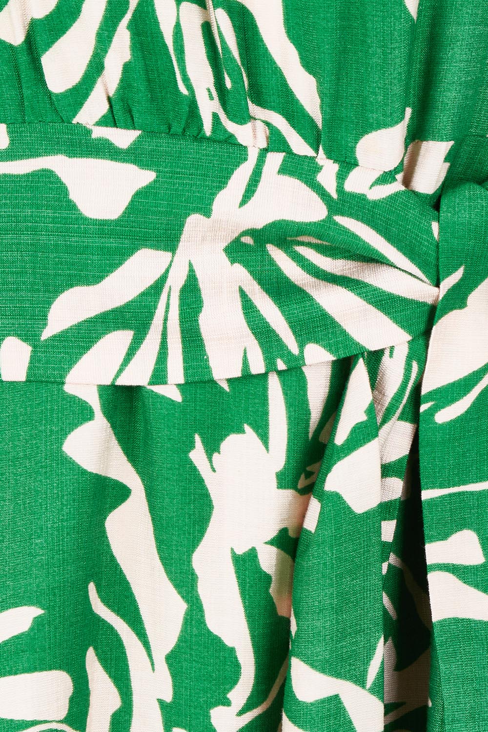 Product shot of The Printed Adore Dress in colour Greenfleur (Green), detail
