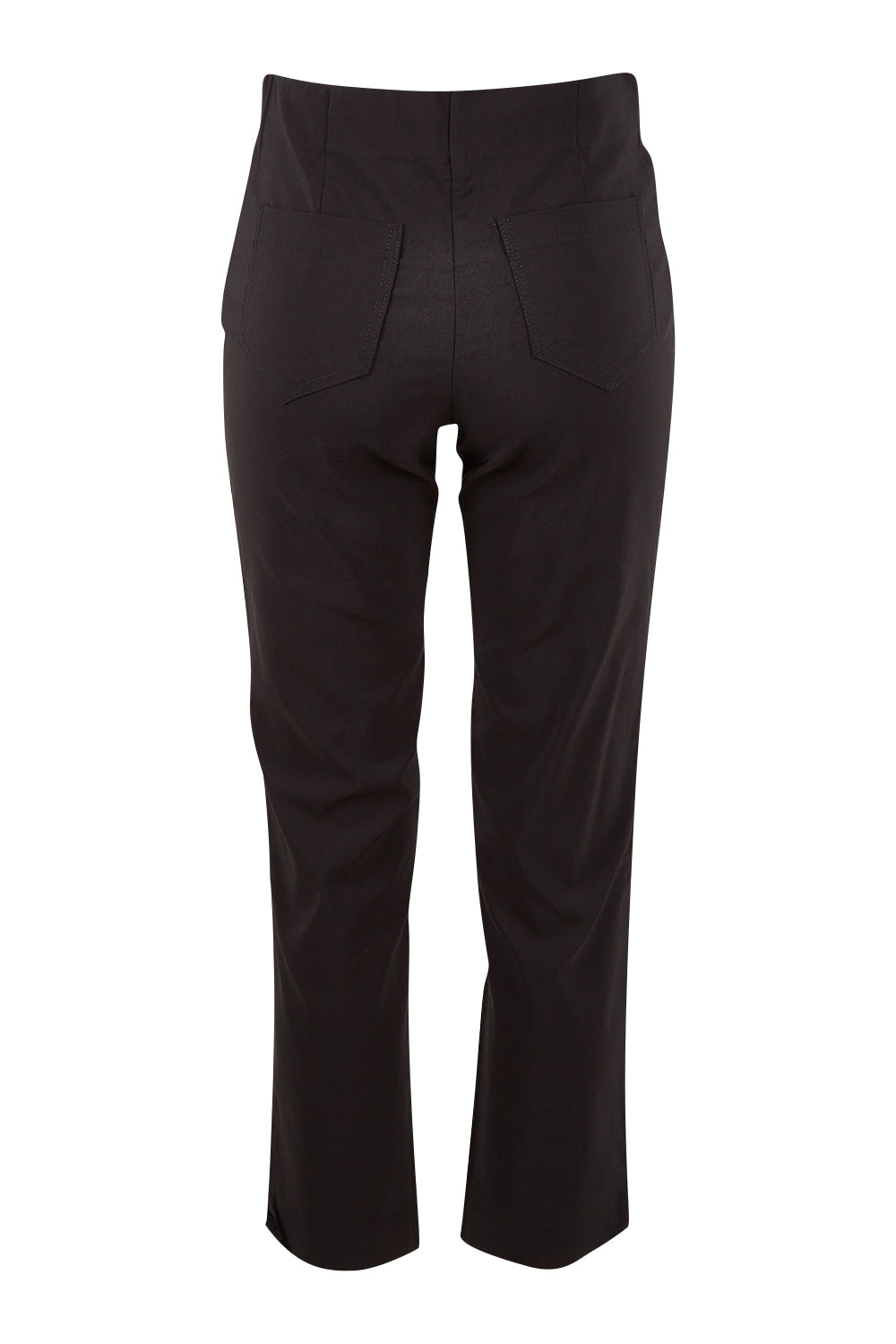 Product shot of The 7/8 Pocket Pull On Pant in colour Black (Black), from the back