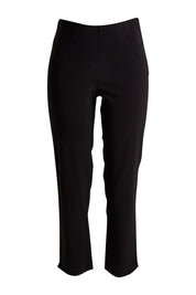 Product shot of The 7/8 Pocket Pull On Pant in colour Black (Black), from the front