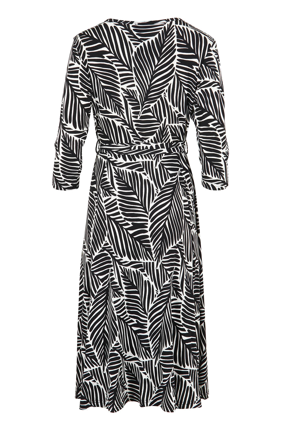 Preloved The 3/4 Sleeve Printed Jersey Dress - Leaf