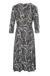 Preloved The 3/4 Sleeve Printed Jersey Dress - Leaf