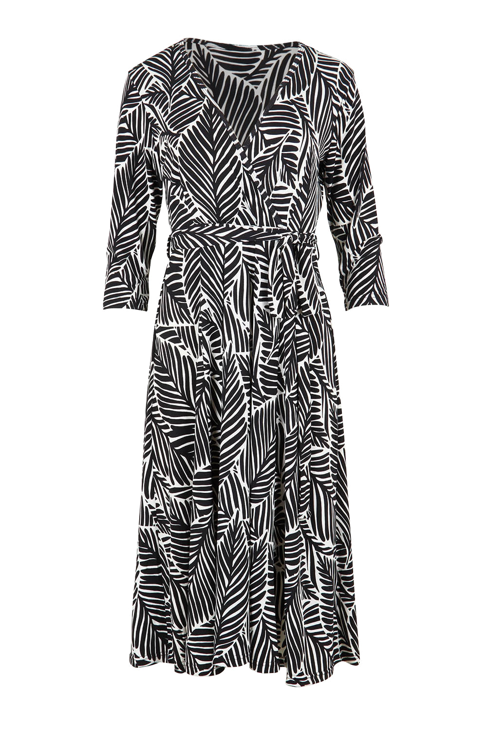 Preloved The 3/4 Sleeve Printed Jersey Dress - Leaf