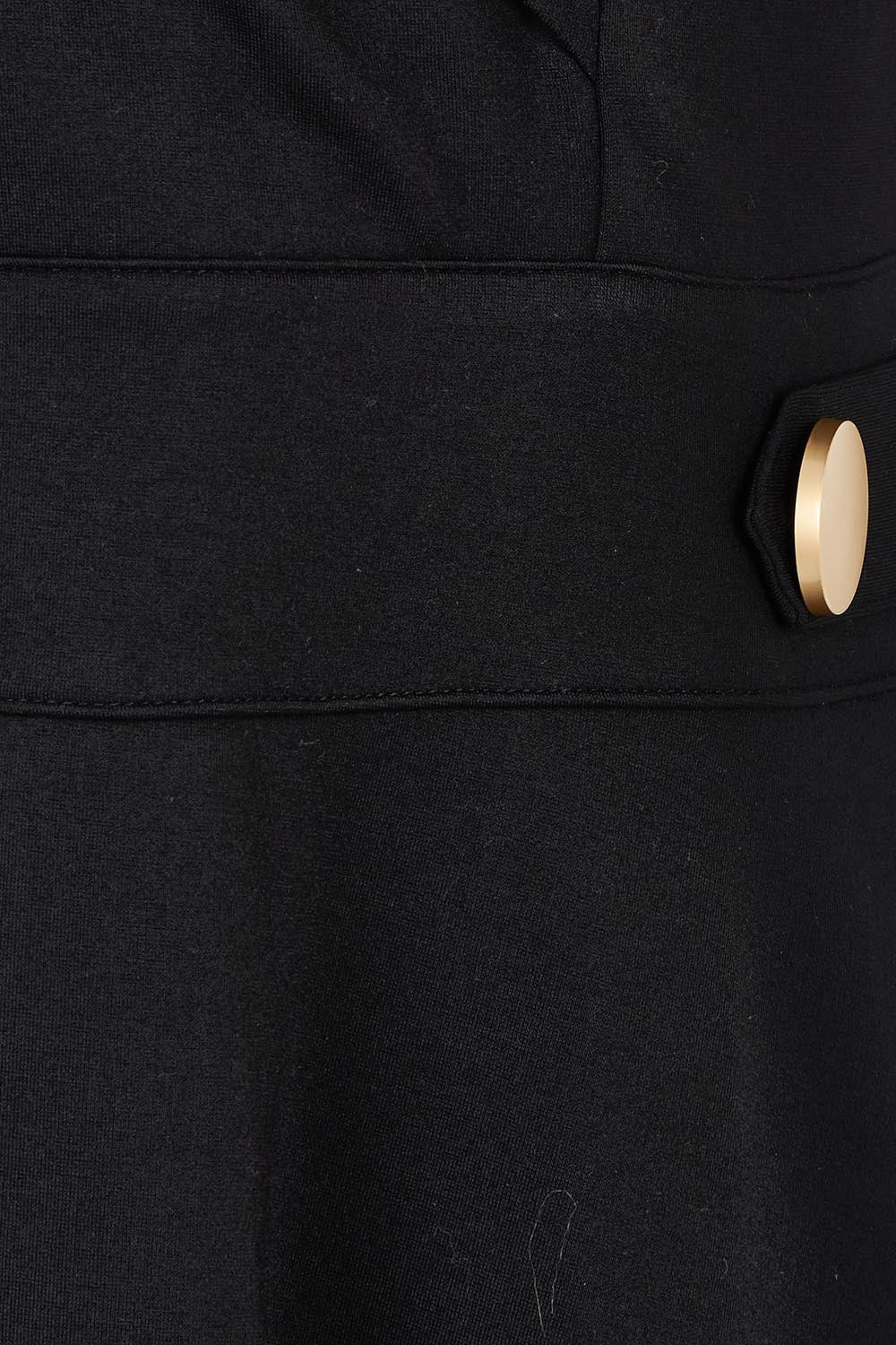 Preloved The Cap Sleeve Ponte Lapel Dress - Black