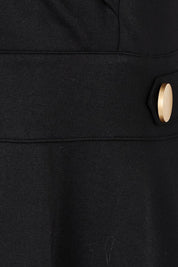 Preloved The Cap Sleeve Ponte Lapel Dress - Black
