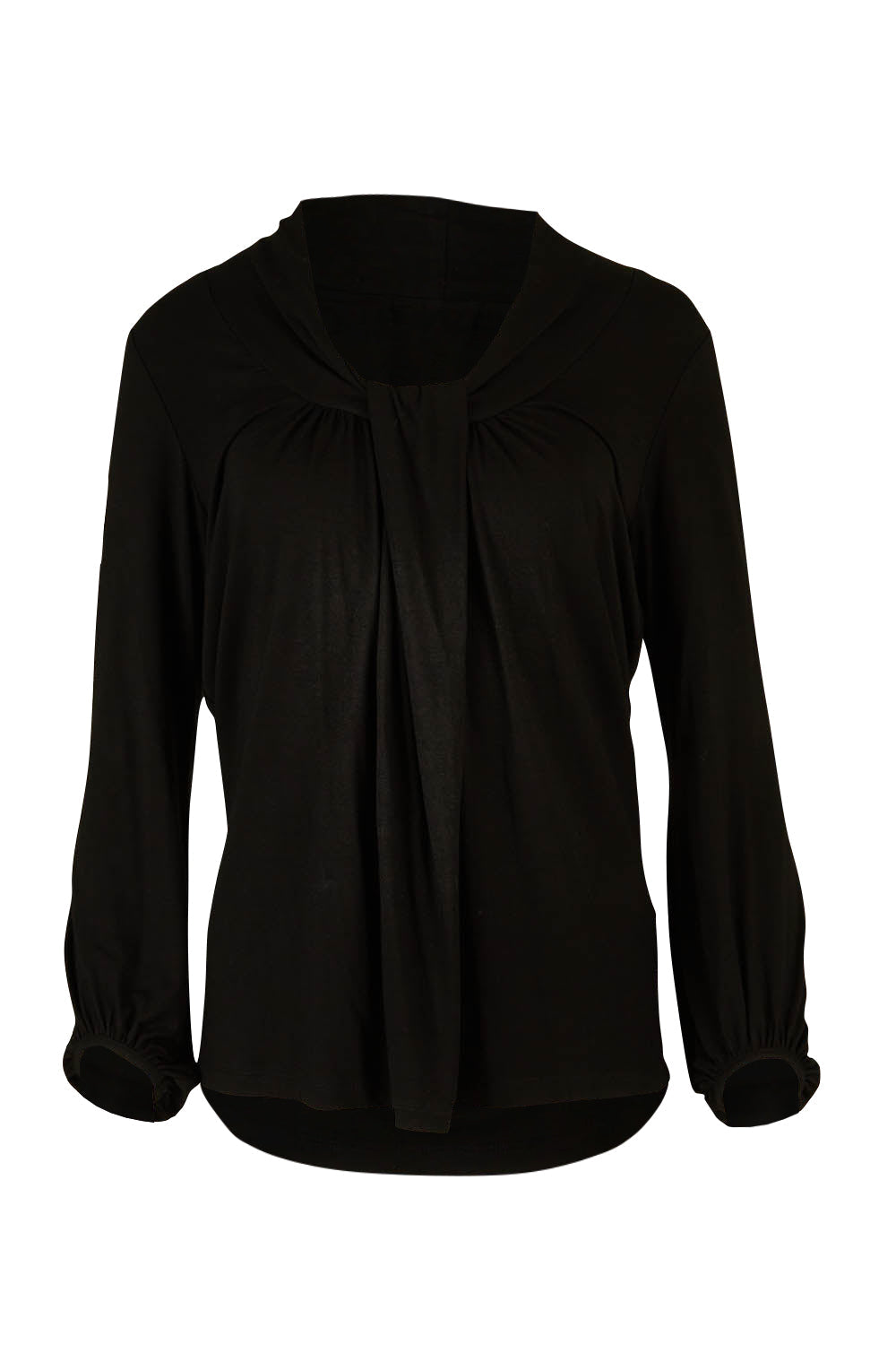 Preloved The Gathered Collar Detail Top - Black