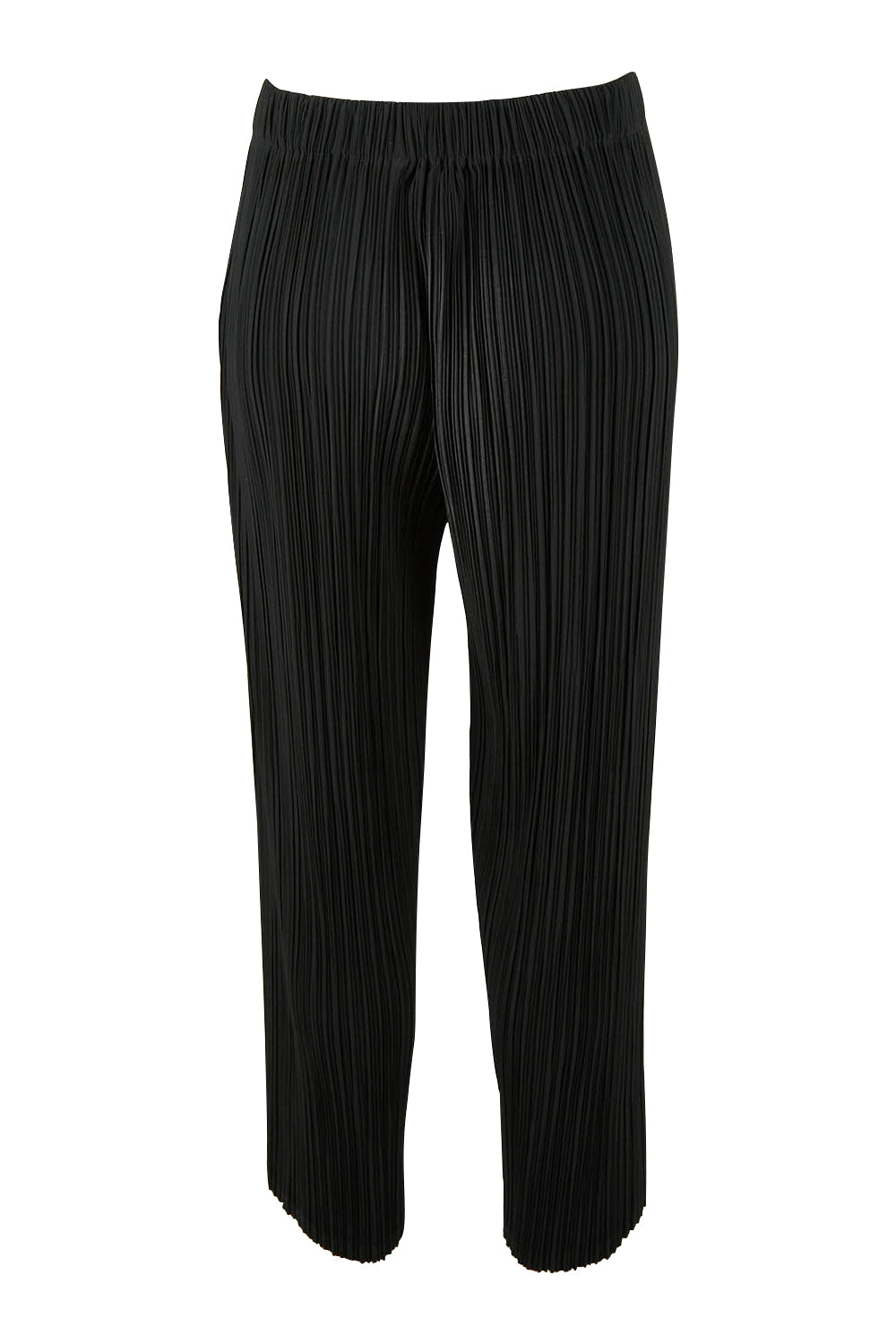Product shot of The Timeless Plisse Travel Pant in colour Black (Black), from the back