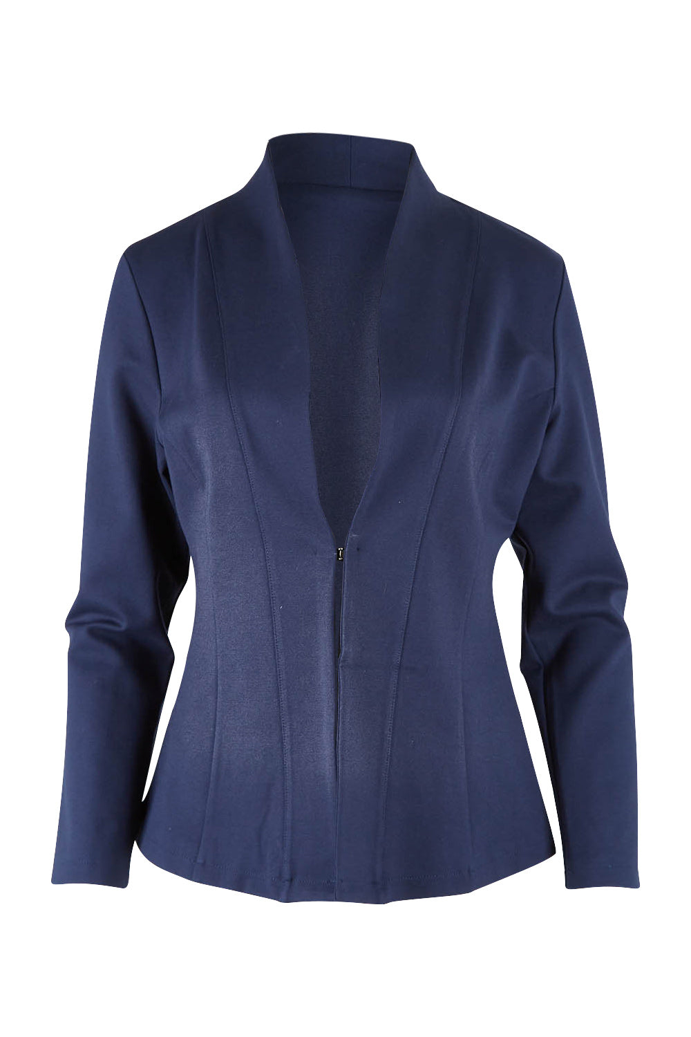 Product shot of The Sculpted Ponte Blazer in colour Darknavy (Blue), from the front